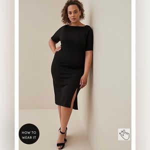 Studio Bodycon knee-length midi dress with elbow sleeves size 5 26/28 sexy chic